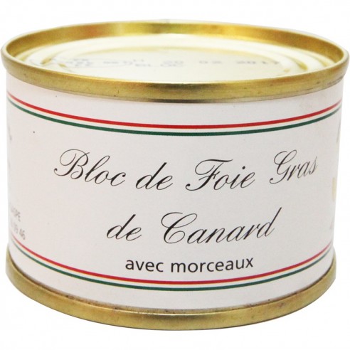 Bloc foie gras de canard avec morceaux boîte ronde 65g Bloc foie gras de canard avec morceaux boîte ronde 65g